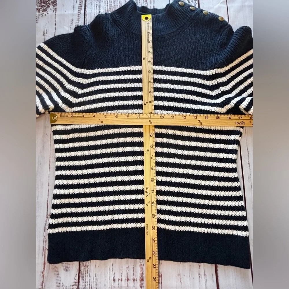 Anthropologie Maeve Divendra Navy & White Stripe Pullover Knit Sweater - Picture 3 of 11